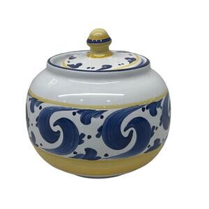 Splash Herend Village Pottery Sugar Bowl with Lid